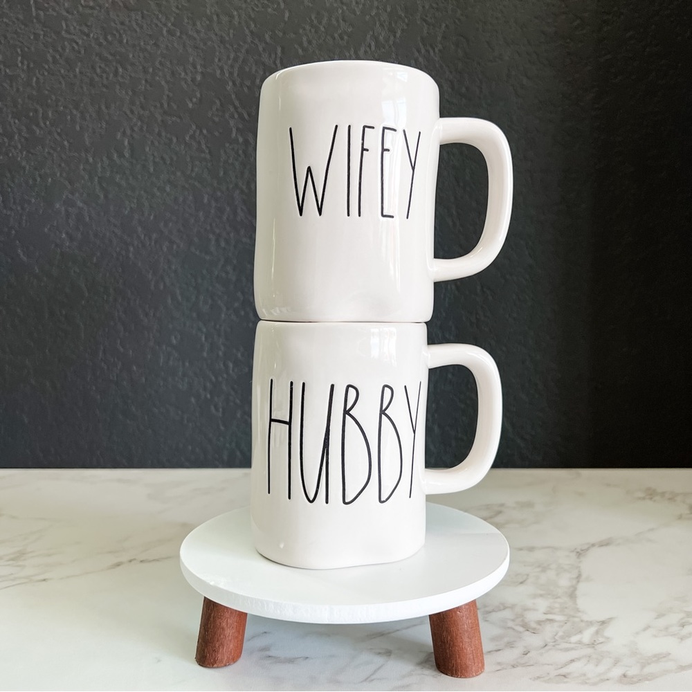 Rae Dunn Artisan Collection by Magenta WIFEY and HUBBY Mugs (set) - 2018